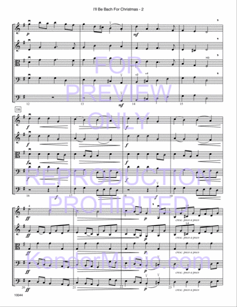 I'll Be Bach For Christmas String Orchestra scores gallery preview page 14