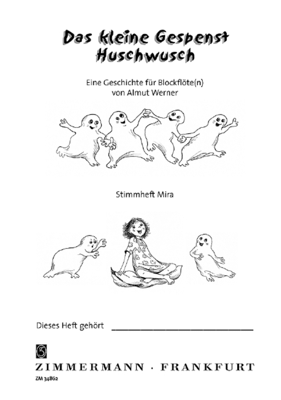 Das kleine Gespenst Huschwusch Recorder scores gallery preview page 1