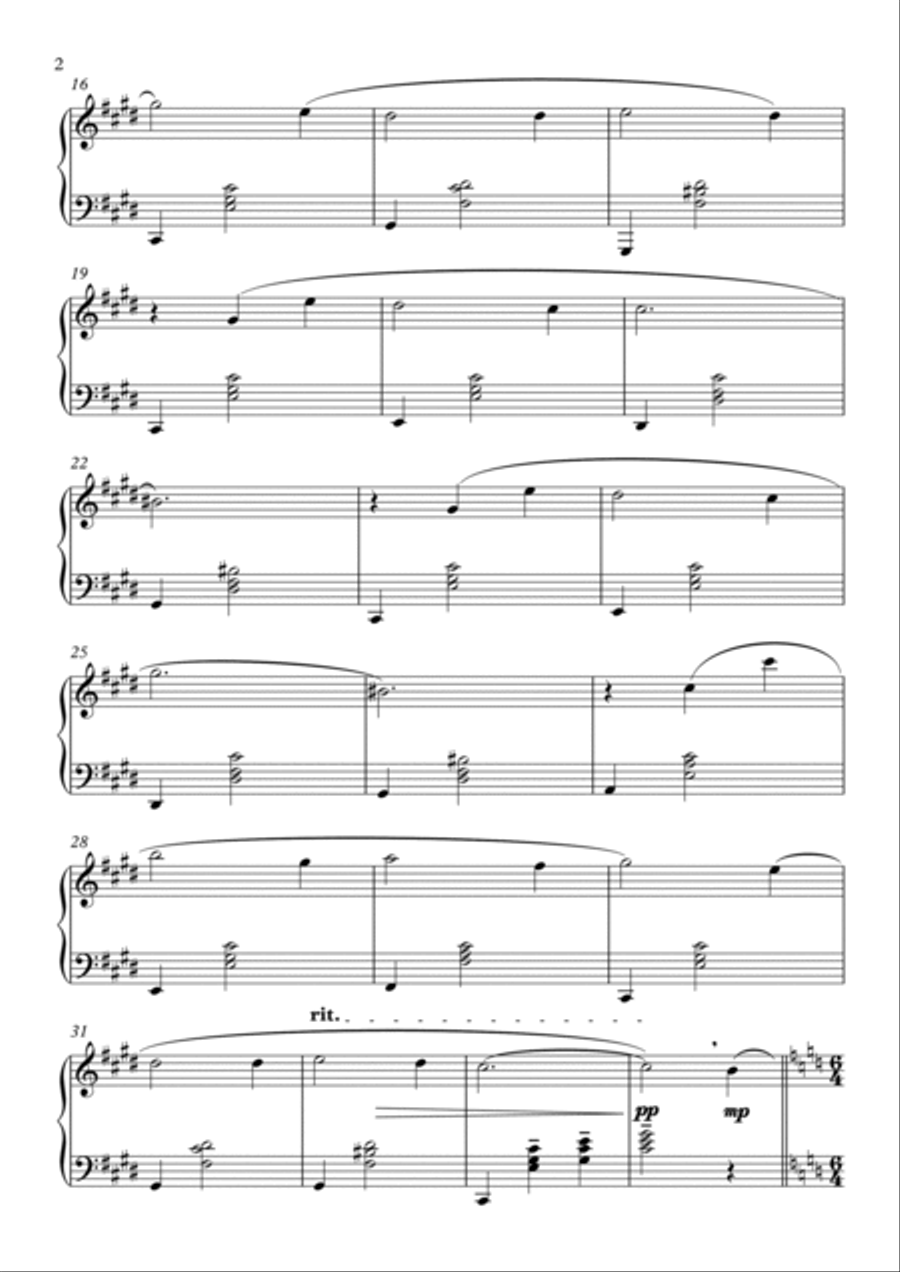 Waltz of Sorrow (Easy to Intermediate Sentimental Piano) Piano Solo scores gallery preview page 2