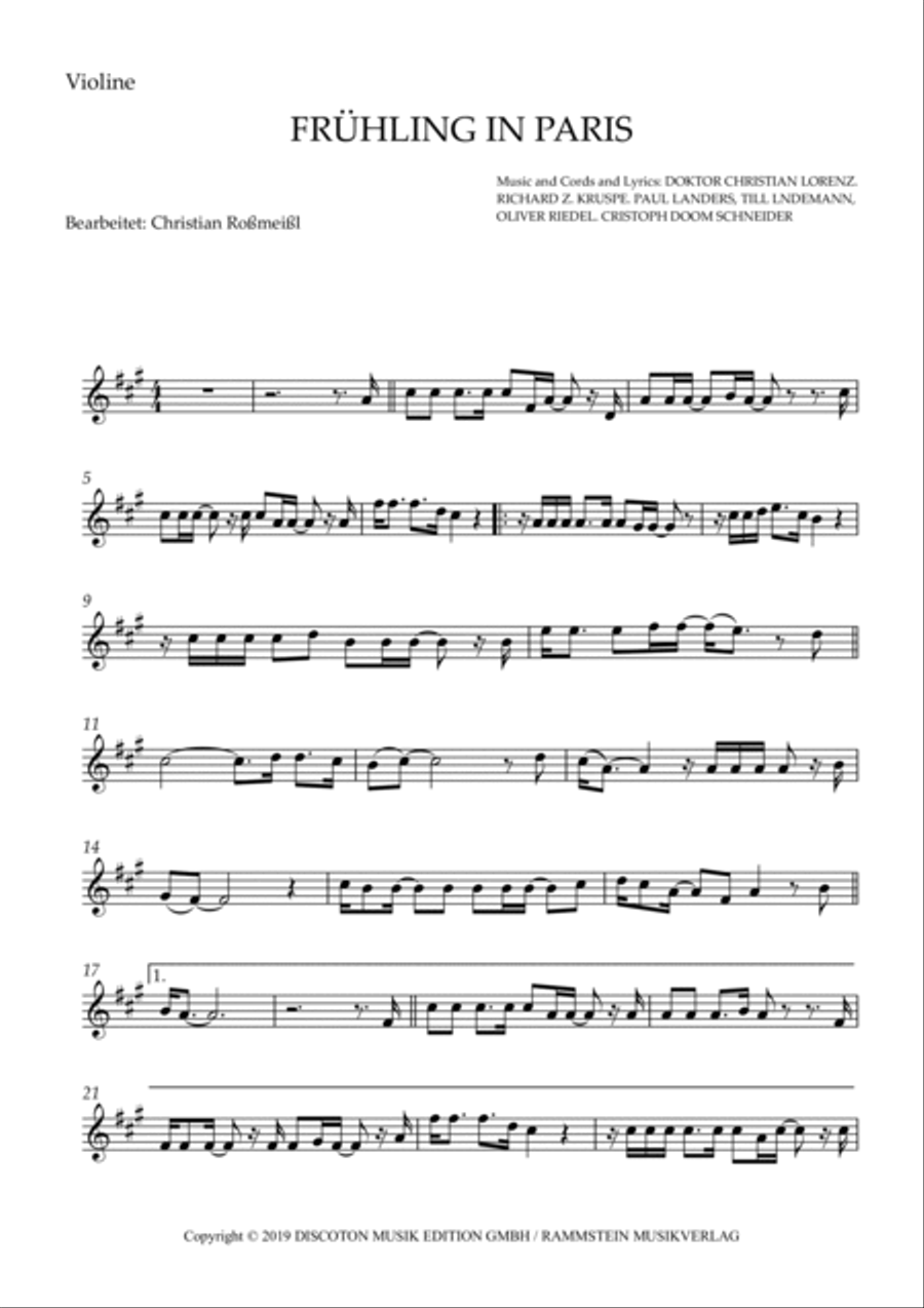 Fruehling In Paris Violin Solo scores gallery preview page 2