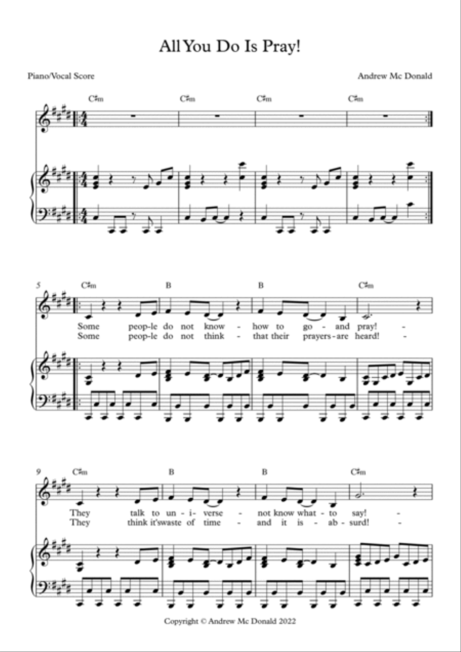 All You Do Is Pray! Voice scores gallery preview page 2