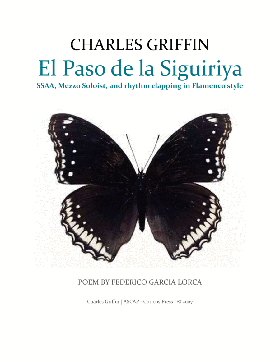 El Paso de la Siguiriya - SSAA, Mezzo Soloist, and rhythm clapping in Flamenco style SSAA scores gallery preview page 1