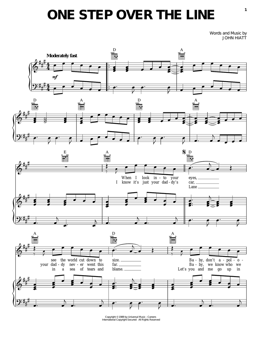 One Step Over The Line Acoustic Guitar scores gallery preview page 1
