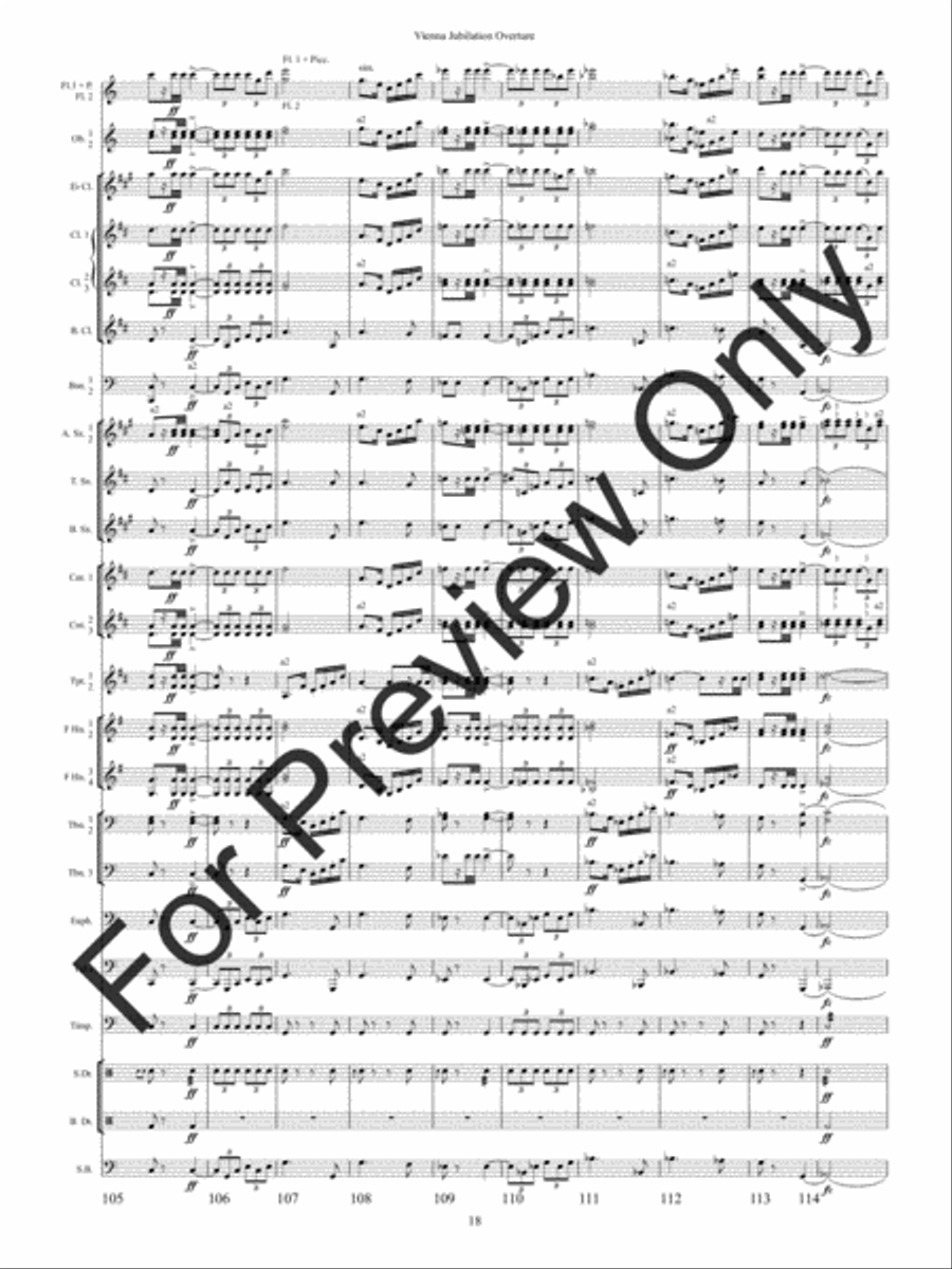 Vienna Jubilation Overture (Score) Concert Band scores gallery preview page 21