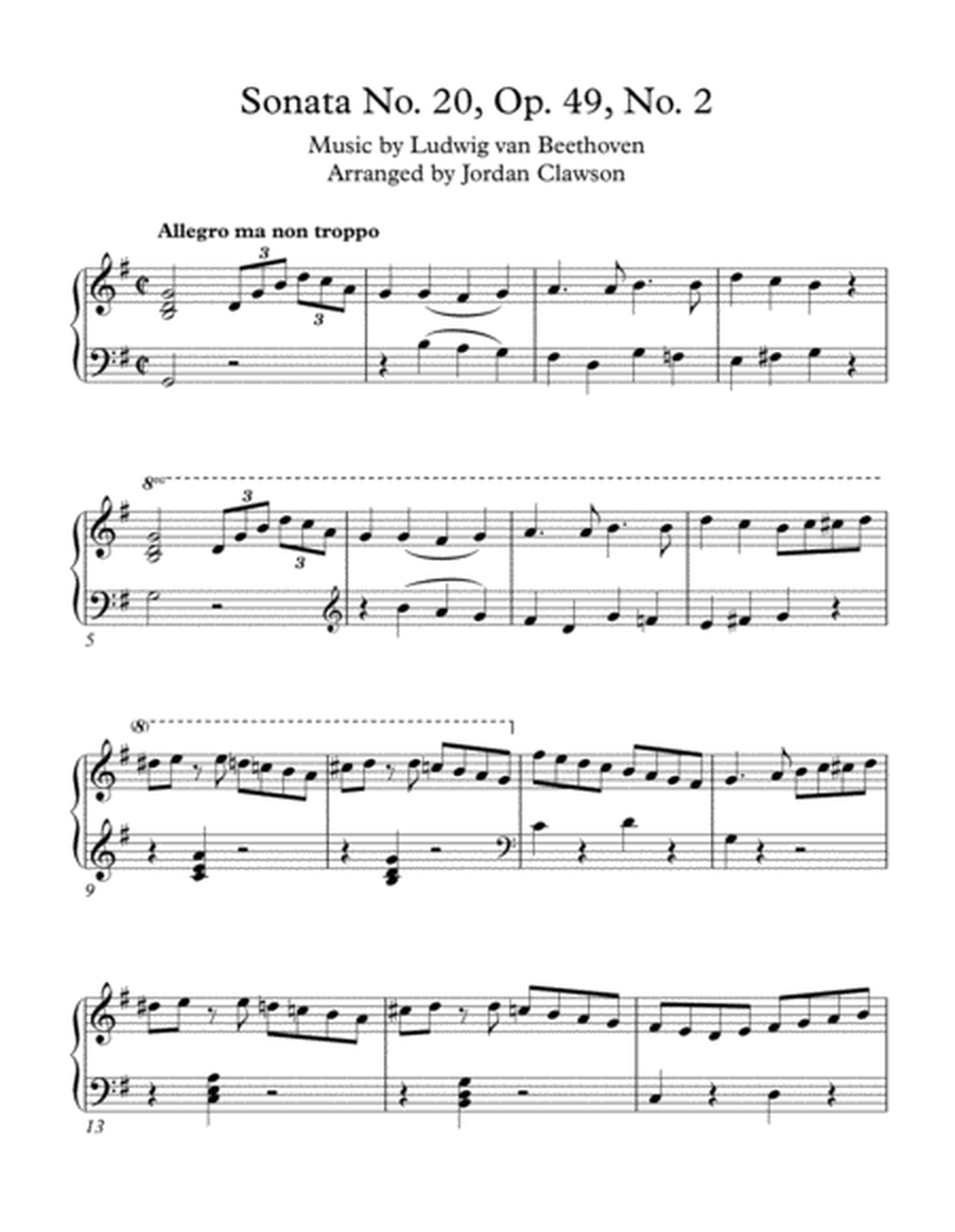 Sonata No. 20, Op. 49, No. 2 - Allegro ma non troppo