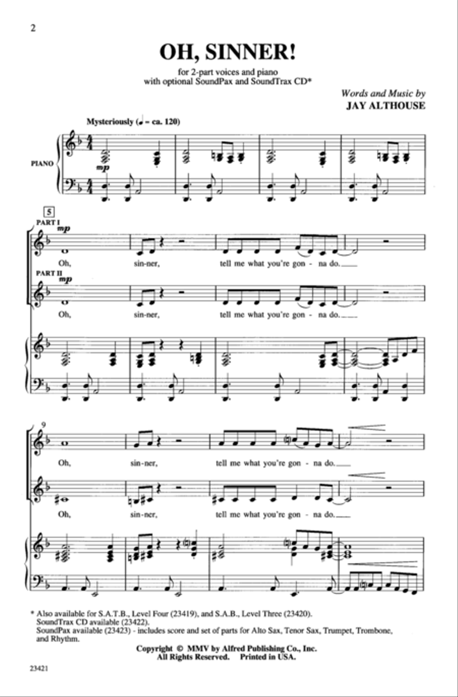 Oh, Sinner! 2-Part scores gallery preview page 2