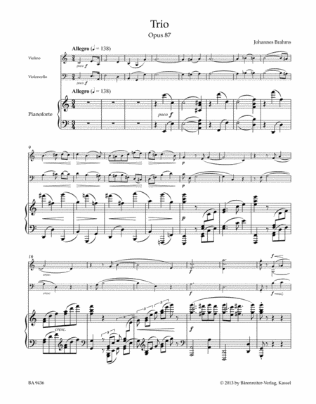 Trio for Violin, Violoncello and Piano op. 87