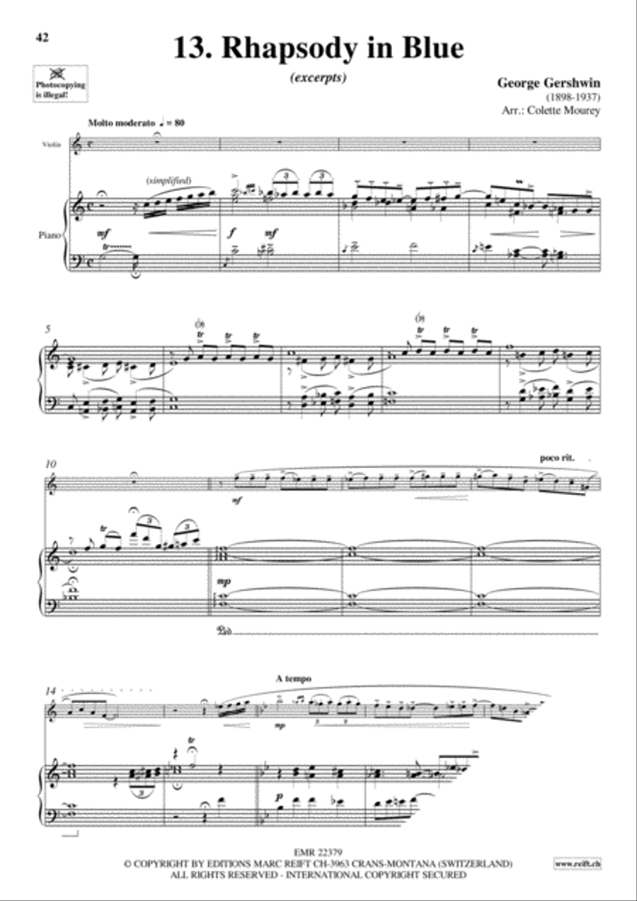Gershwin 20 Greatest Hits Violin Solo scores gallery preview page 15