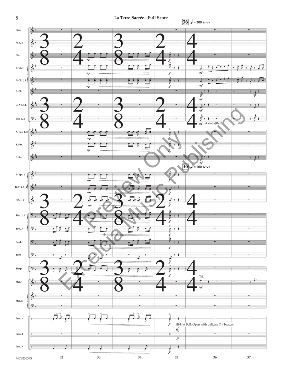 La Terre Sacrée (Score) Concert Band scores gallery preview page 9