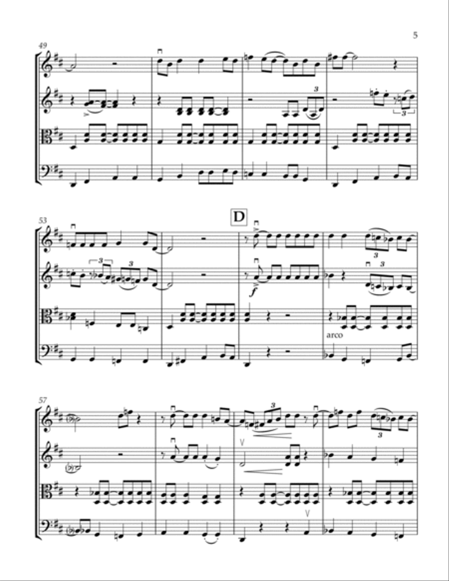 Crazy Little Thing Called Love String Quartet scores gallery preview page 6
