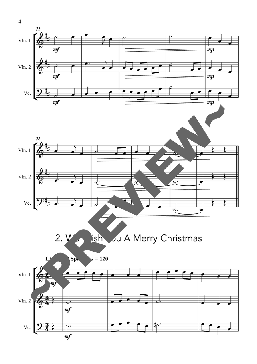 Carols for Three - Fifteen Traditional Carols for String Trio String Trio scores gallery preview page 4