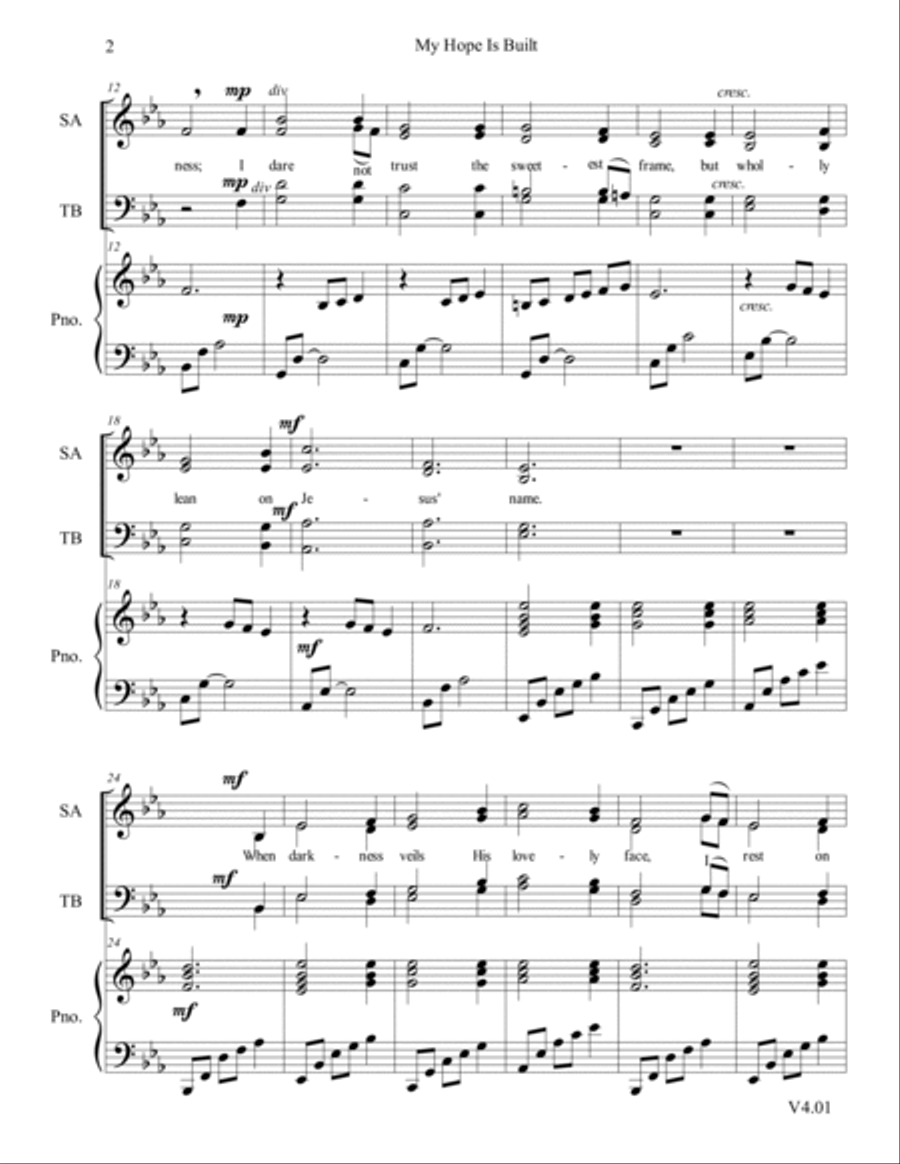 My Hope Is Built My Hope Is Built 4-Part scores gallery preview page 3