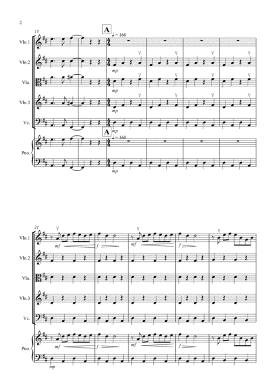 1812 Overture for String Quartet String Quartet scores gallery preview page 2