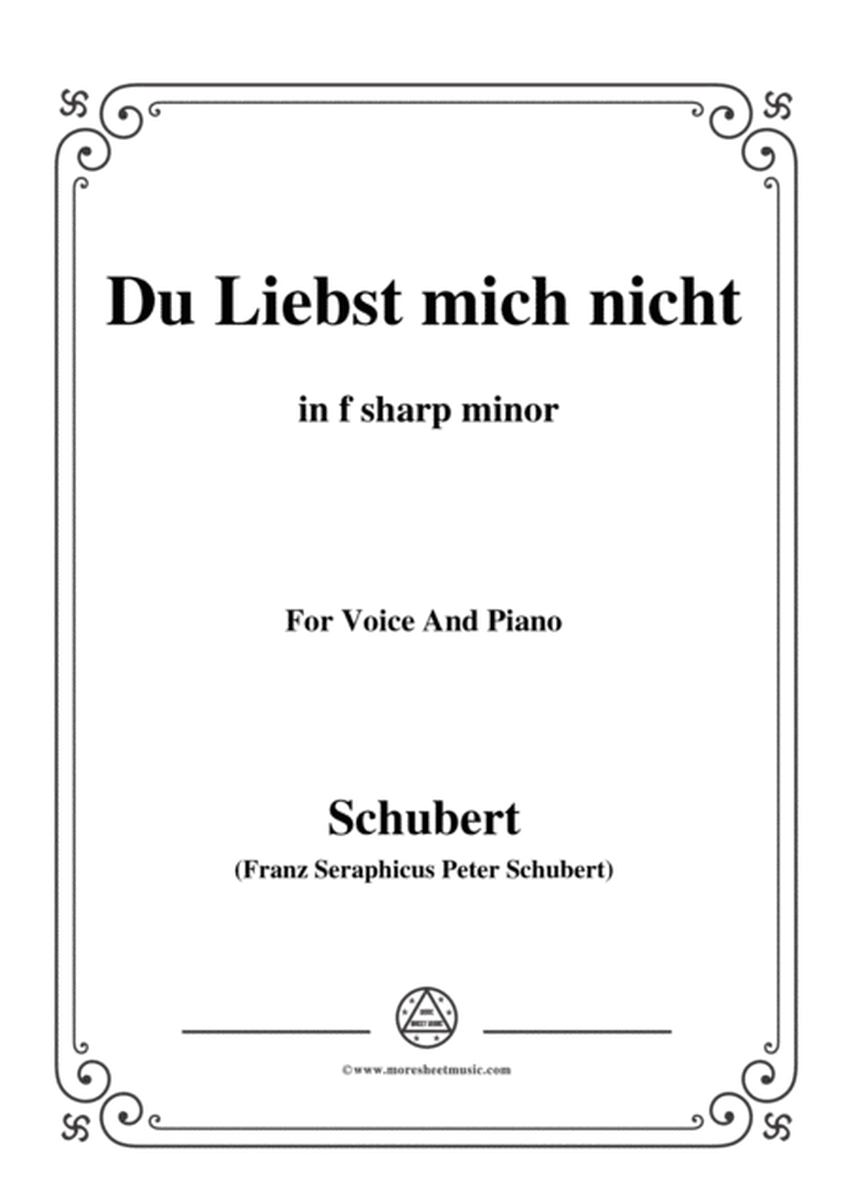 Schubert-Du Liebst mich nicht,Op.59 No.1,in f sharp minor,for Voice&Piano image number null