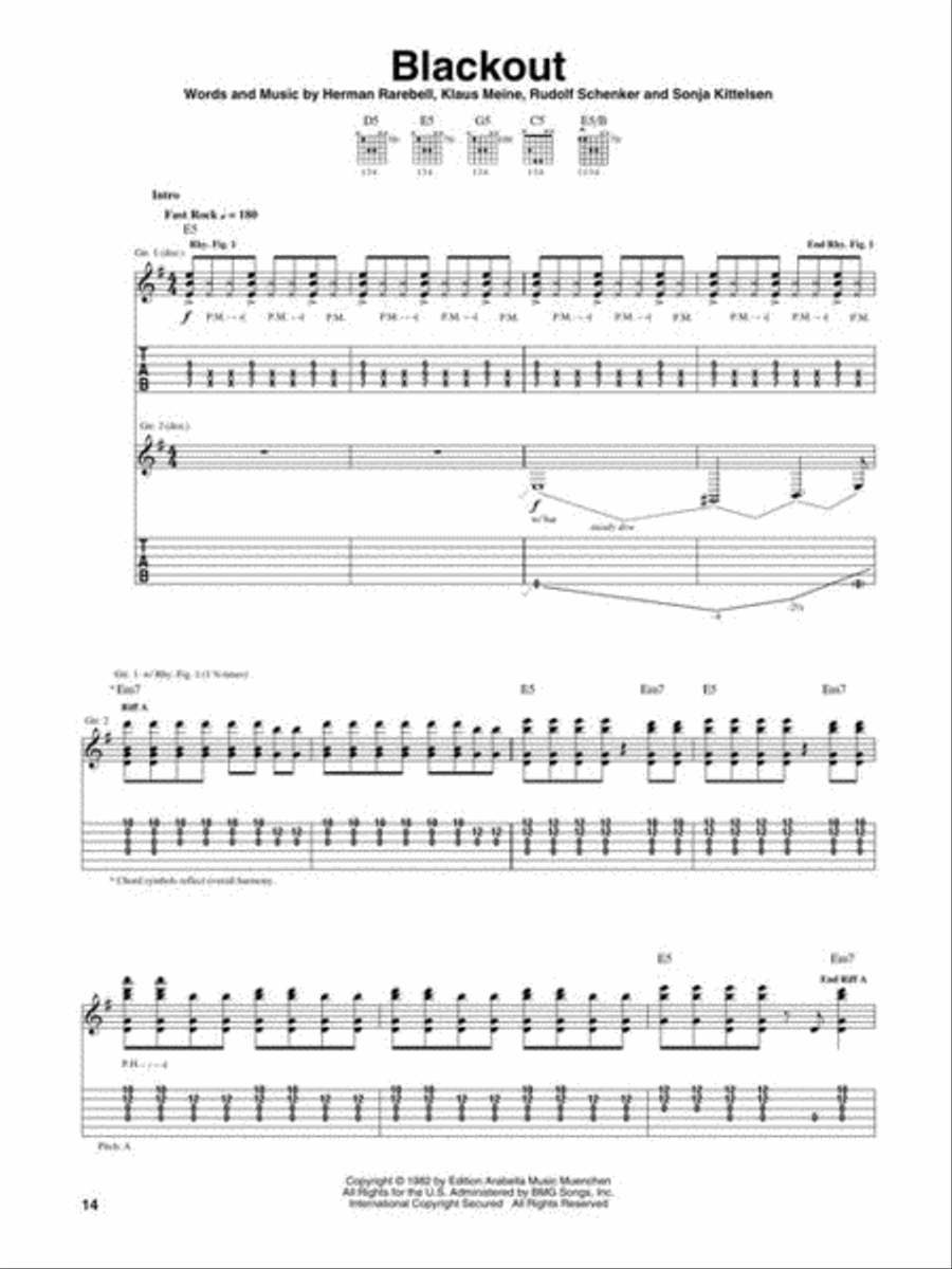 Best of Scorpions Electric Guitar scores gallery preview page 6