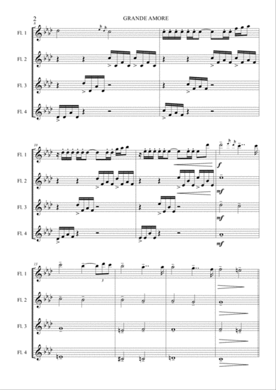 Grande Amore Flute Solo scores gallery preview page 2
