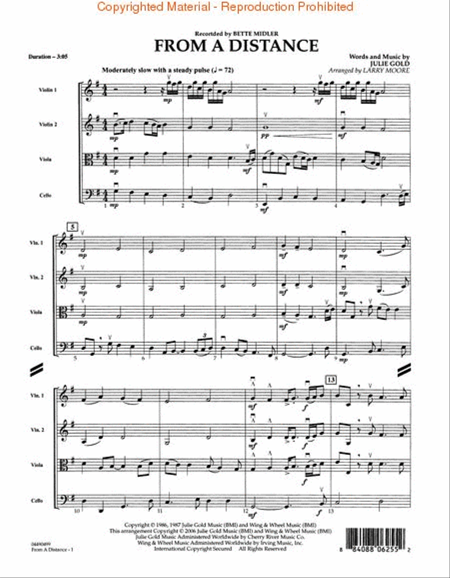 From a Distance String Quartet scores gallery preview page 2