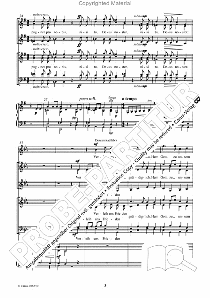 O Lord, now grant us thy peace in grace (Verleih uns Frieden) SSA scores gallery preview page 4