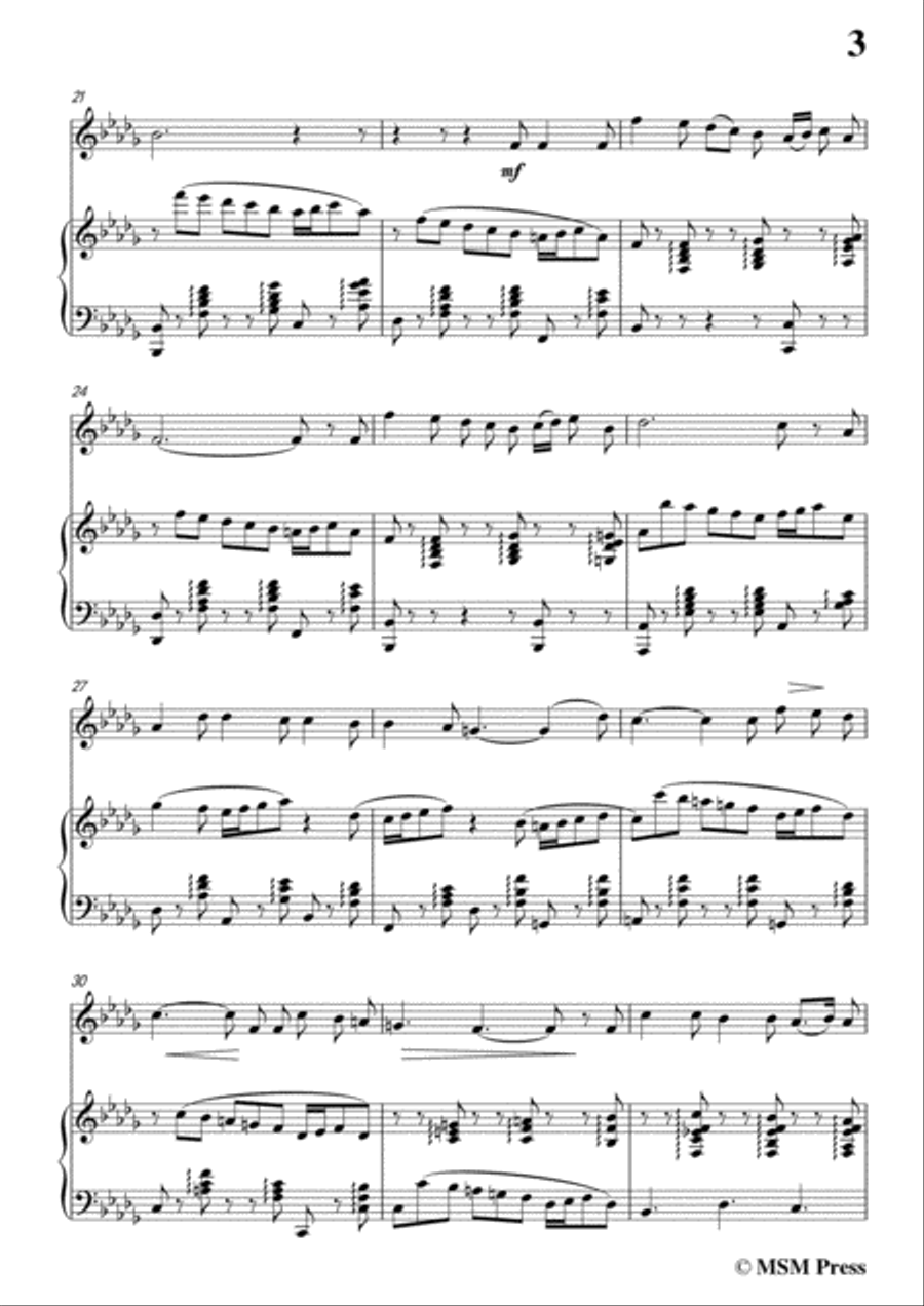 Fauré-Sénénade Toscane,for Violin and Piano Violin Solo scores gallery preview page 5