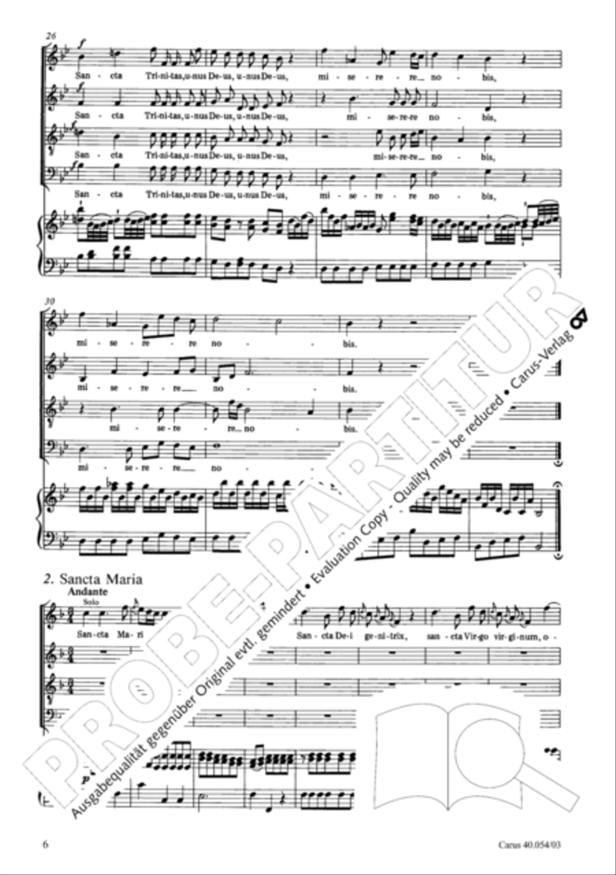 Litaniae Lauretanae B.M.V in B 4-Part scores gallery preview page 7
