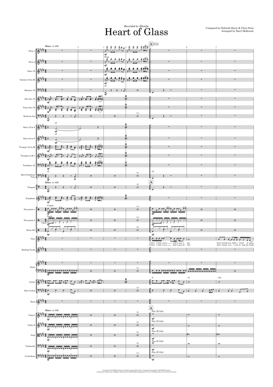 Heart Of Glass Full Orchestra scores gallery preview page 1