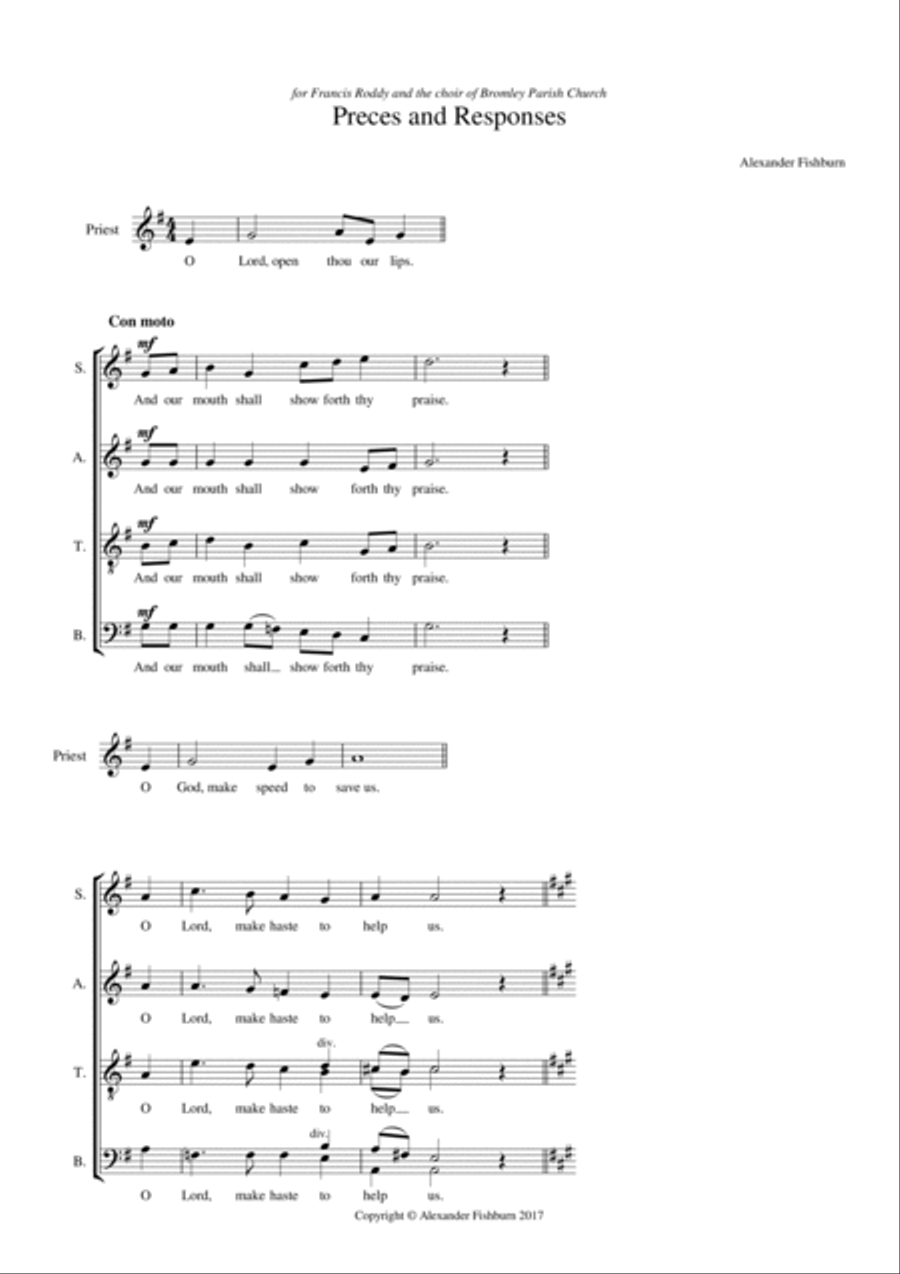 Preces and Responses Preces and Responses 4-Part scores gallery preview page 2
