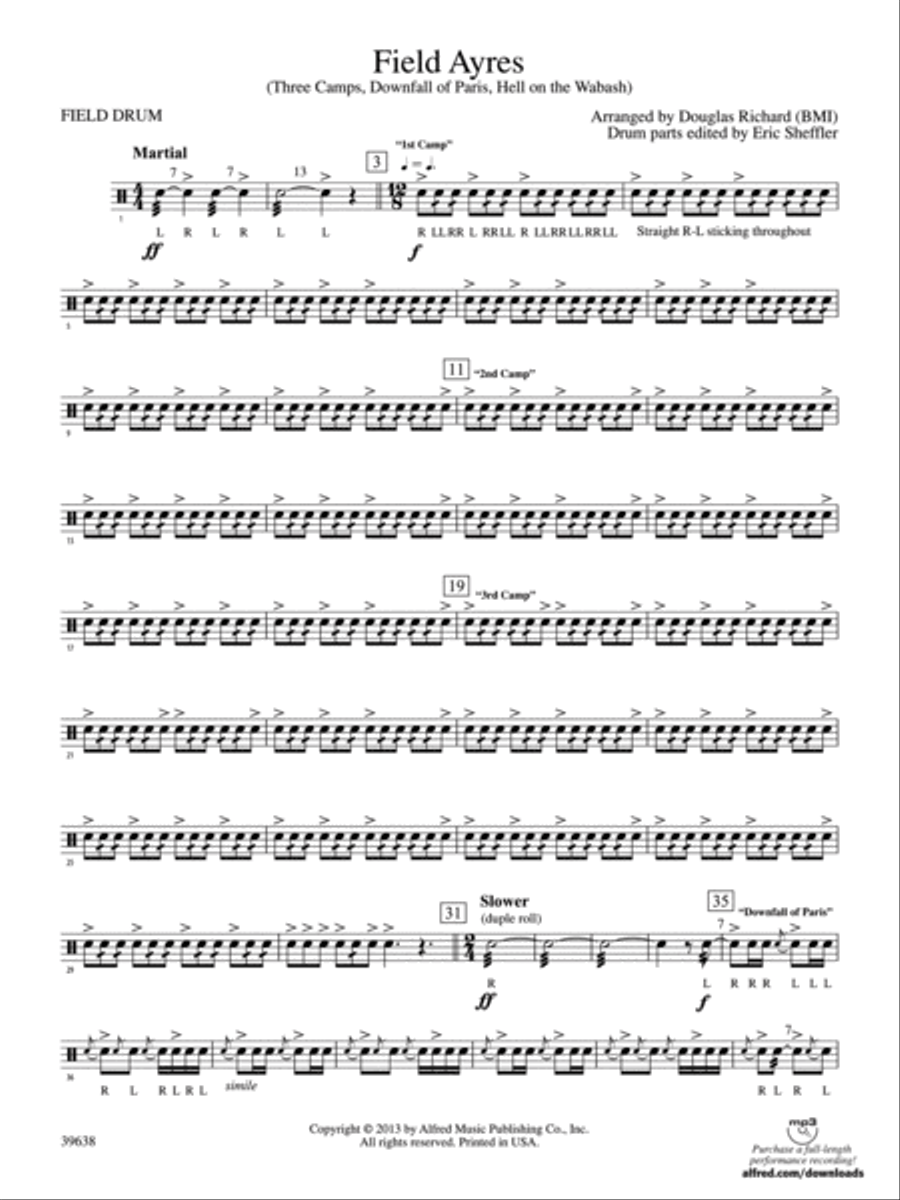 Field Ayres: 1st Percussion Concert Band scores gallery preview page 1