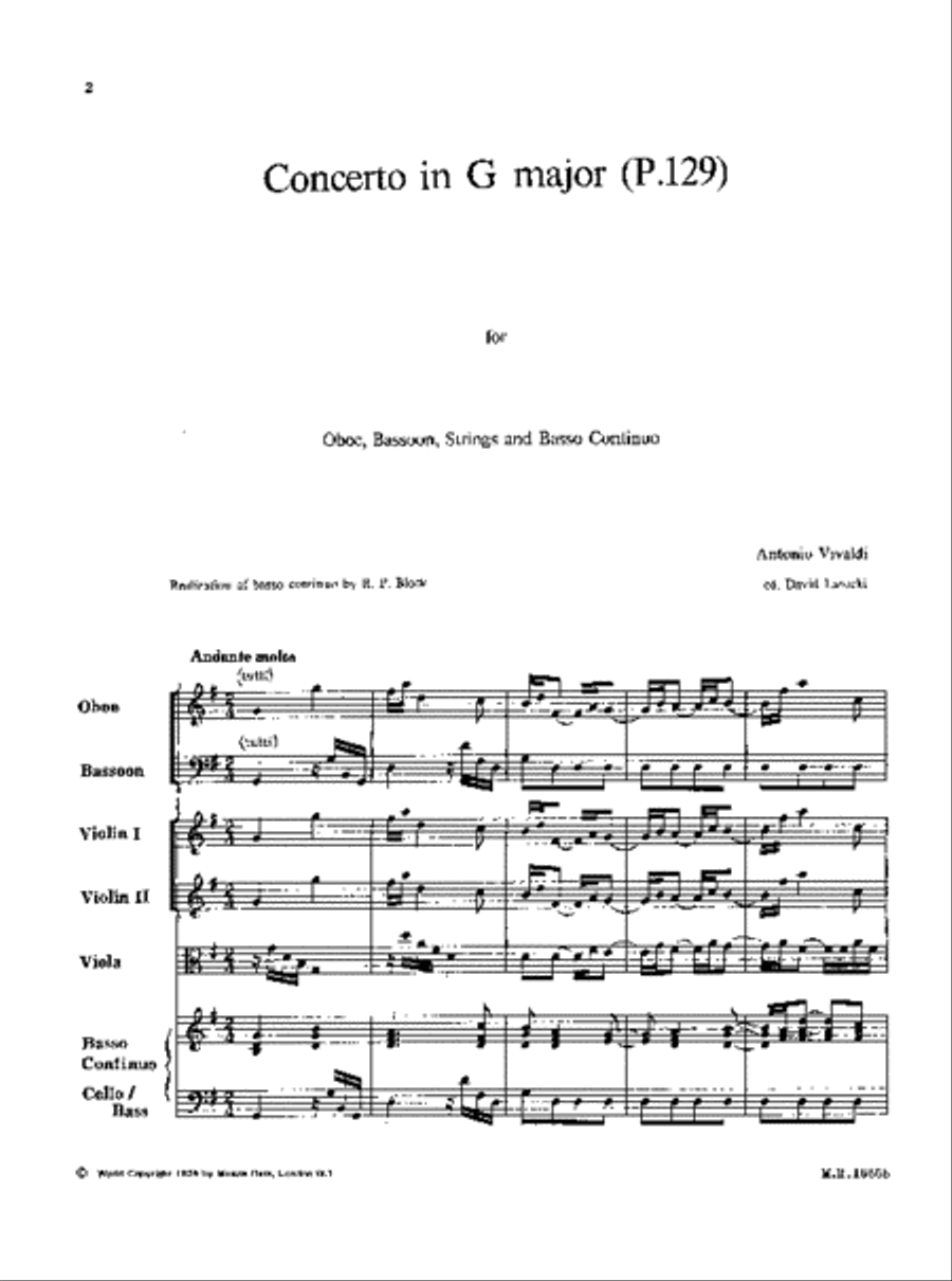 Concerto in G major RV 545 Basso Continuo scores gallery preview page 2