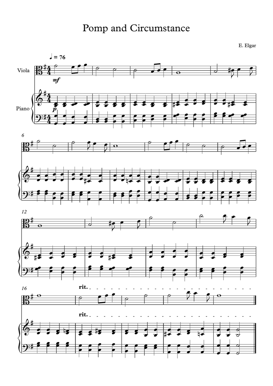 70 Easy Classical Pieces For Viola & Piano Viola scores gallery preview page 3