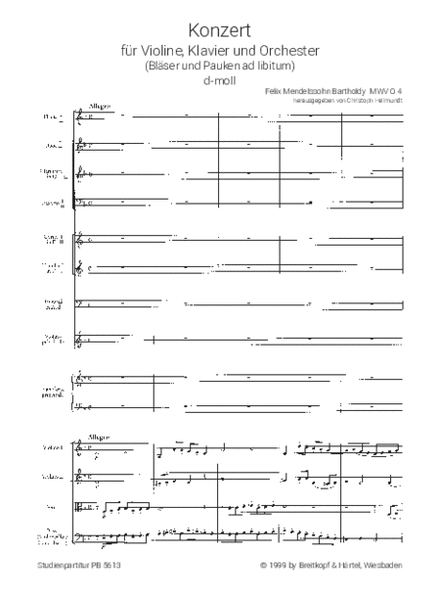 Concerto in D minor MWV O 4