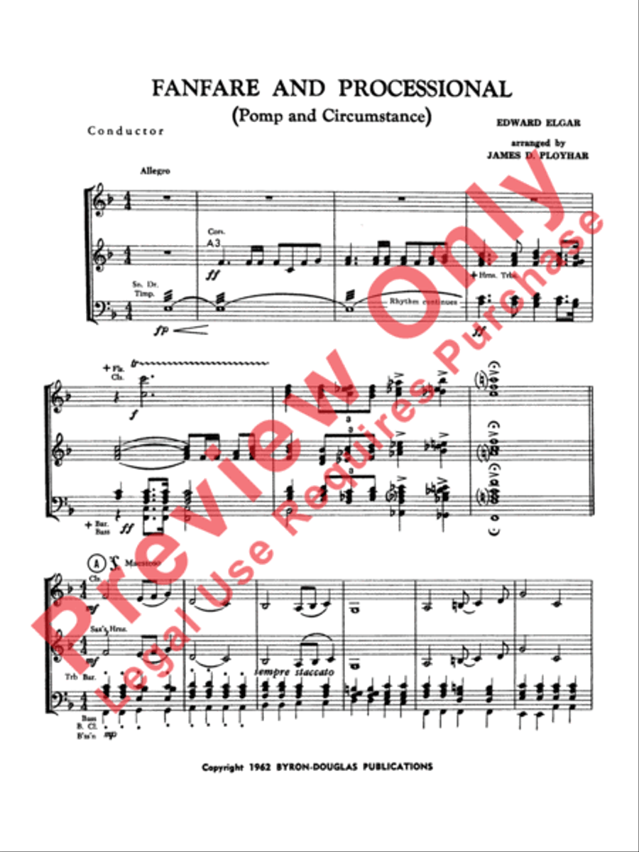 Fanfare, Processional and Recessional Concert Band scores gallery preview page 3