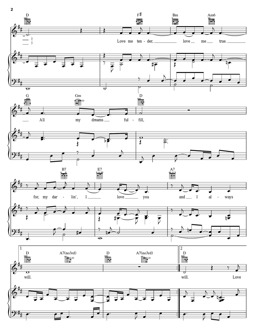 Love Me Tender Acoustic Guitar scores gallery preview page 2