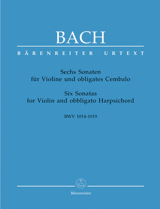 Book cover for Six Sonatas for Violin and Harpsichord obbligato BWV 1014-1019