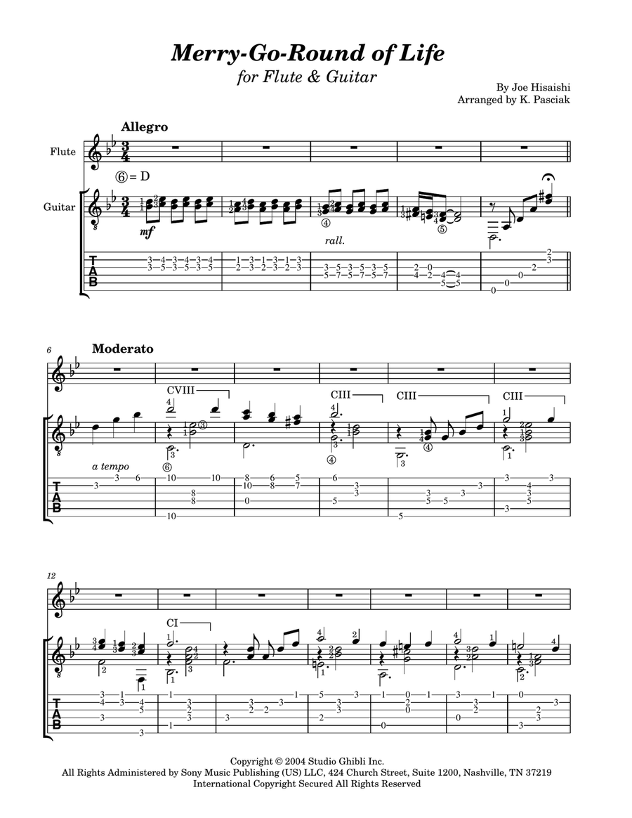 Merry-go-round Of Life Flute scores gallery preview page 3