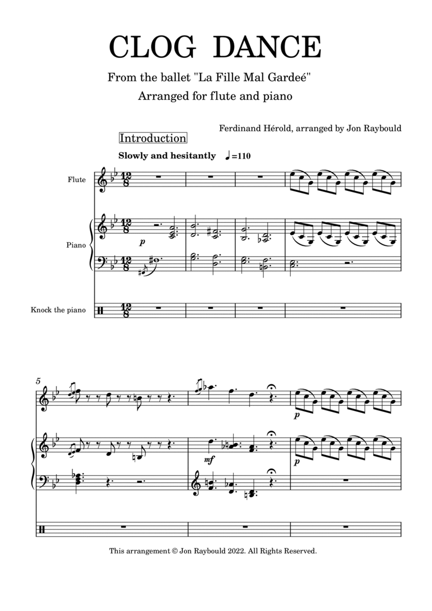 CLOG DANCE arranged for flute and piano image number null