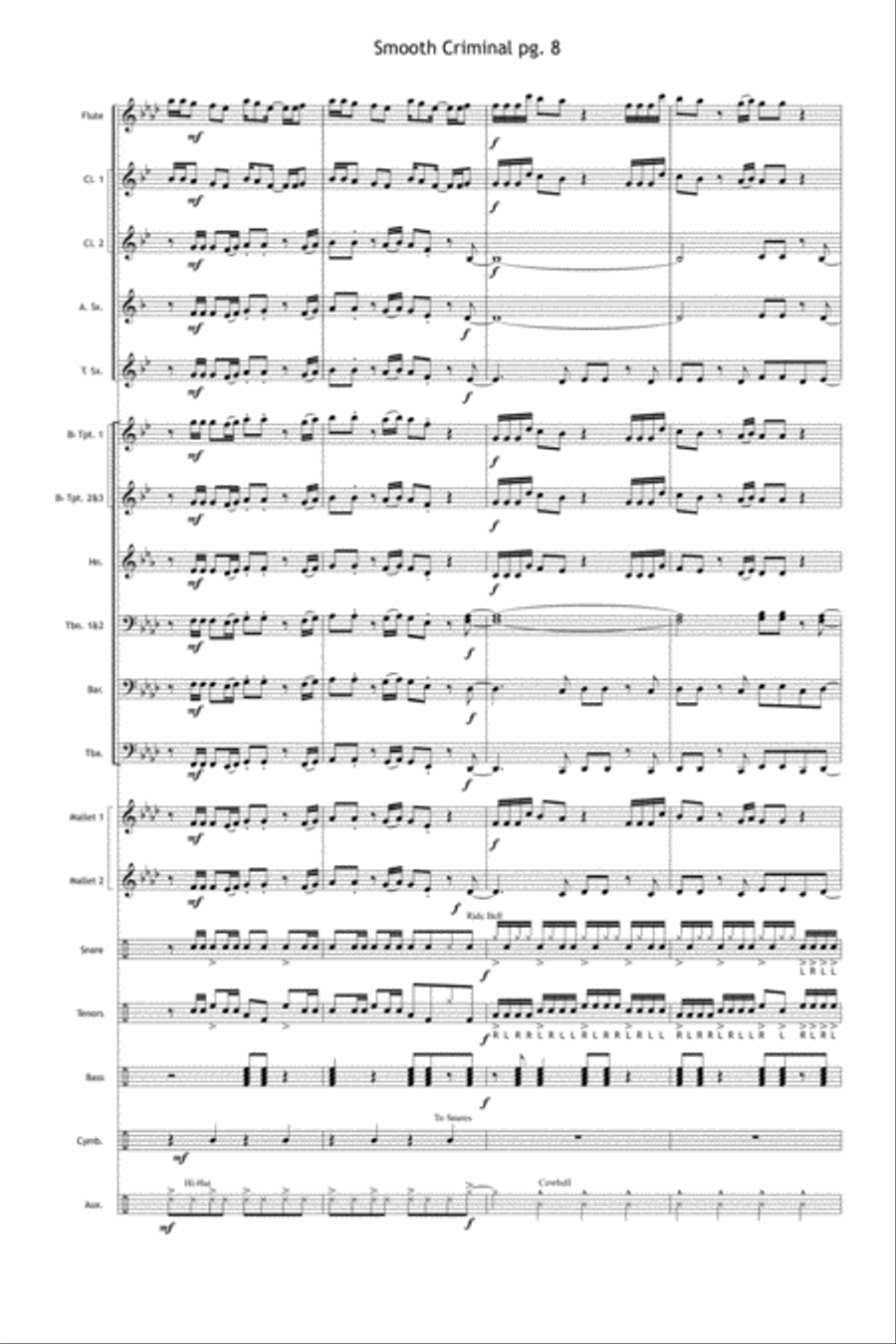 Smooth Criminal Marching Band scores gallery preview page 9