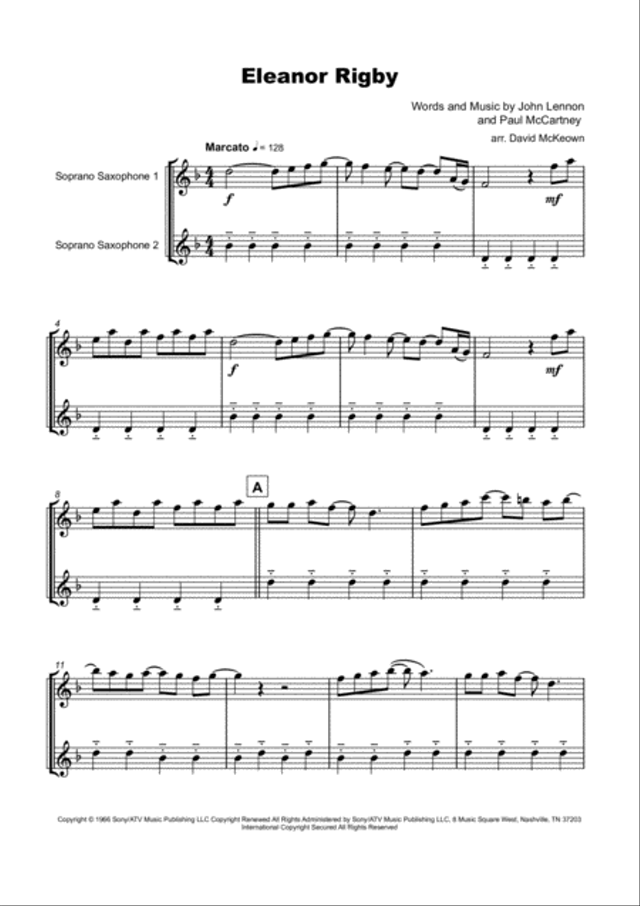 Eleanor Rigby Woodwind Duet scores gallery preview page 2