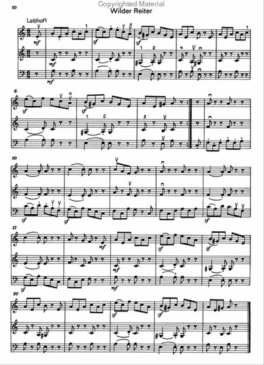 Album fur die Jugend. Auswahl for String Trio op. 68 Cello scores gallery preview page 2