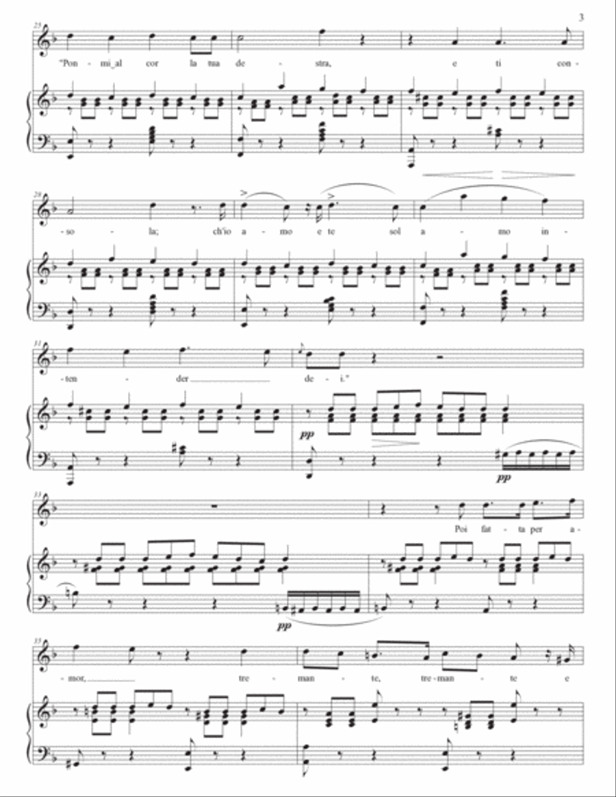 BELLINI: La ricordanza (transposed to F major) Voice scores gallery preview page 4