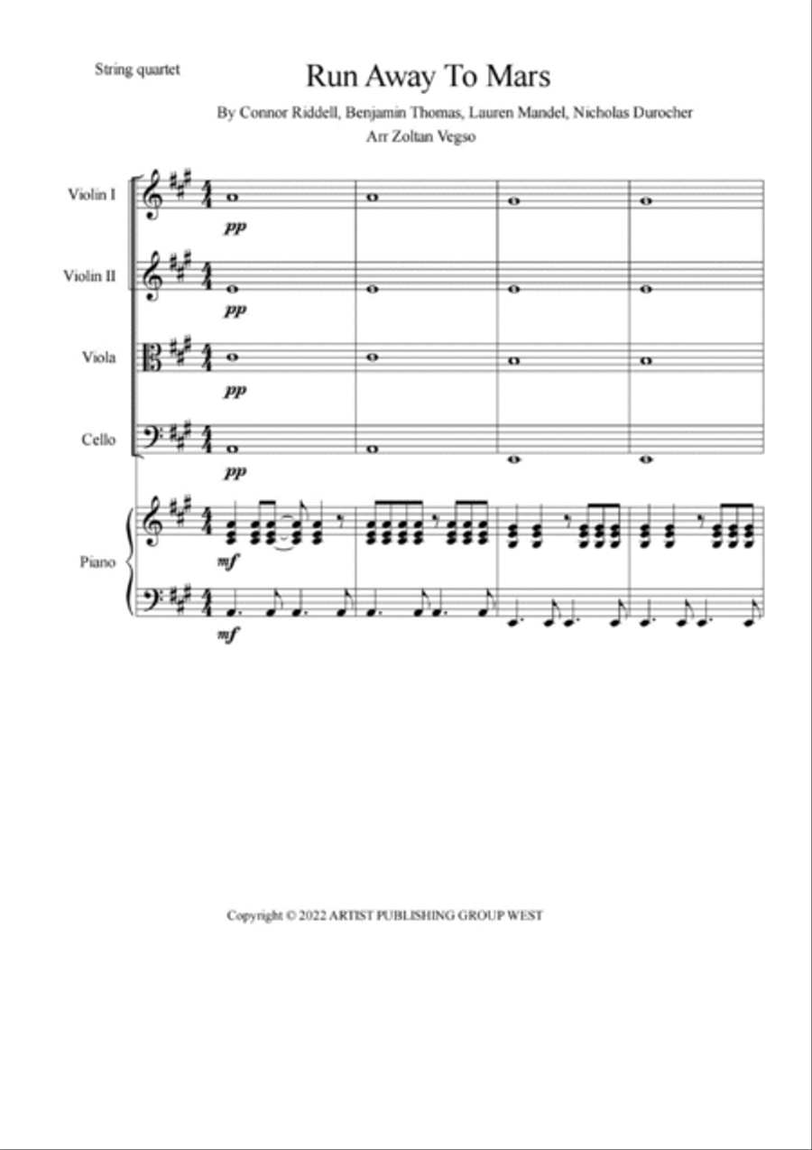Run Away To Mars Run Away To Mars Piano Quintet scores gallery preview page 6