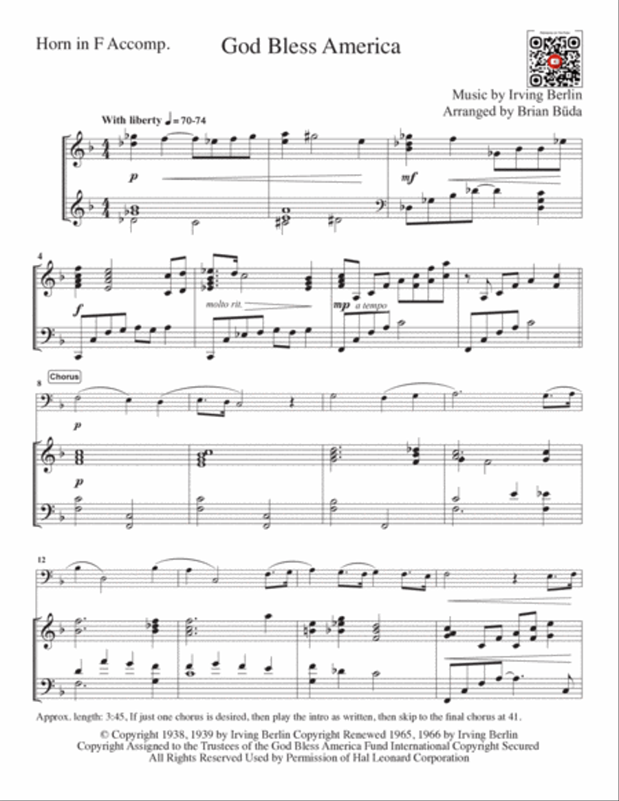 God Bless America ® Horn scores gallery preview page 2