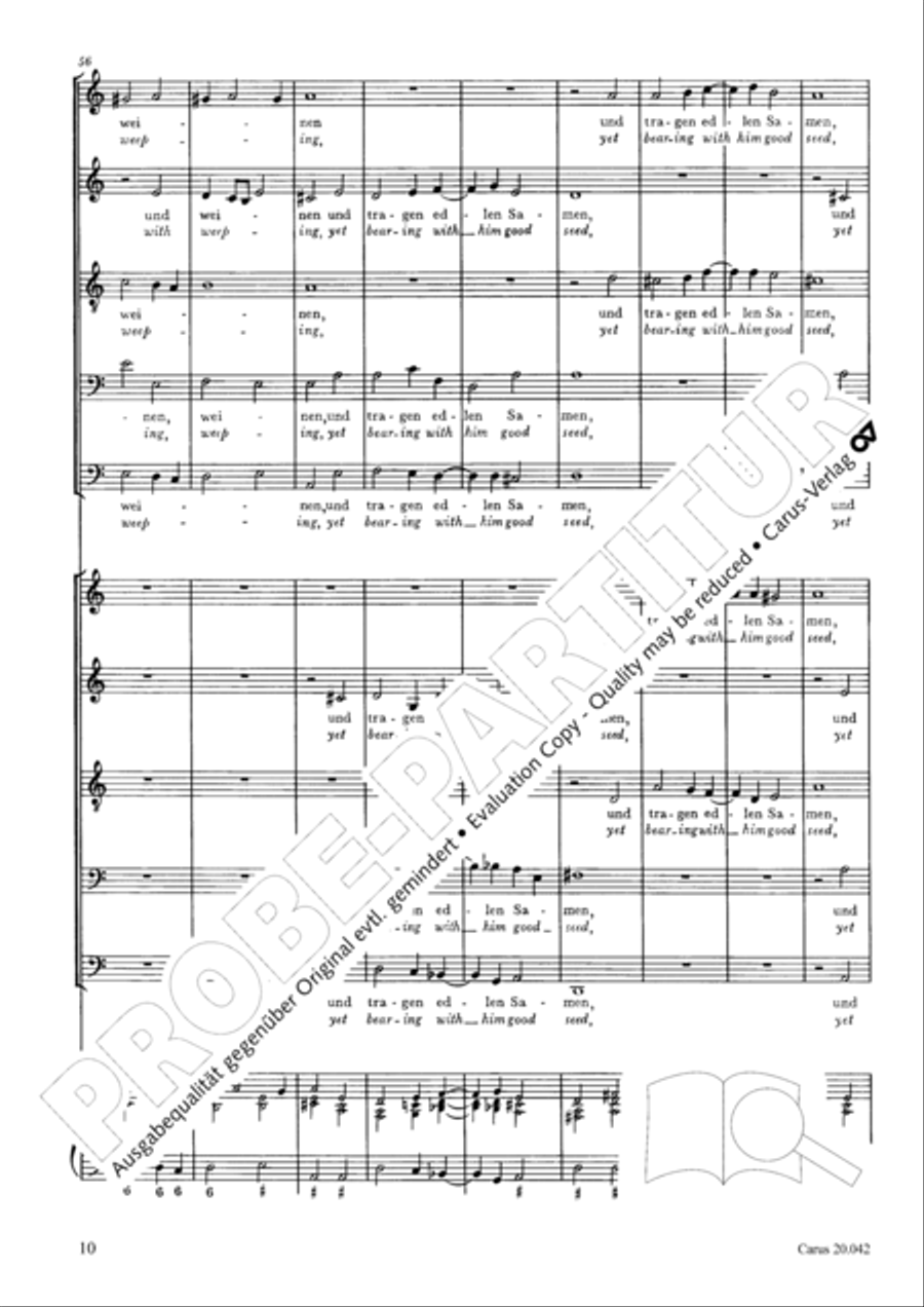 He who weeping soweth (Die mit Tranen saen) SATBarB scores gallery preview page 11