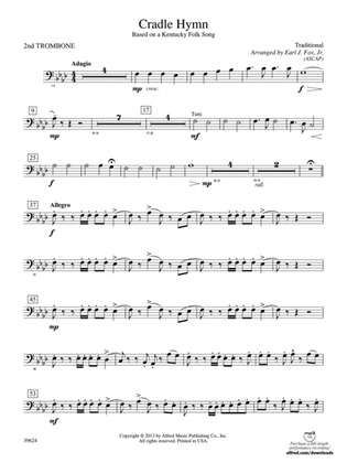 Cradle Hymn: 2nd Trombone