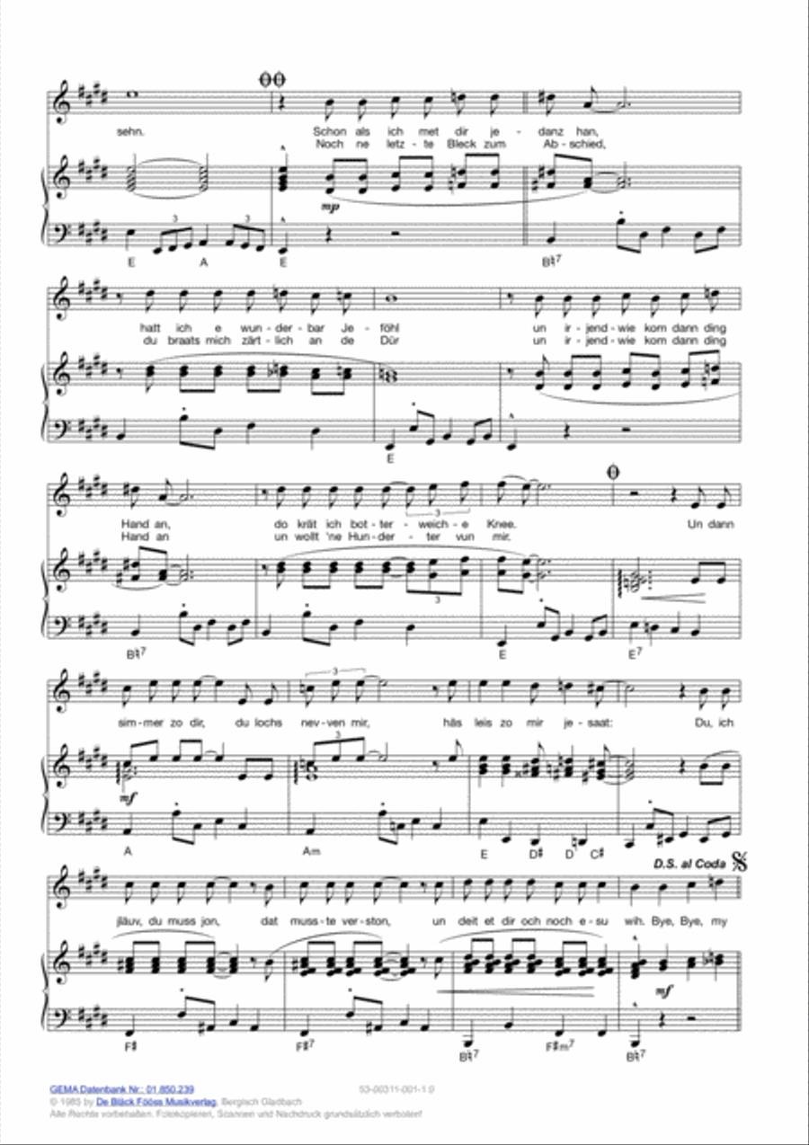 Bye, Bye, my Love Voice scores gallery preview page 3