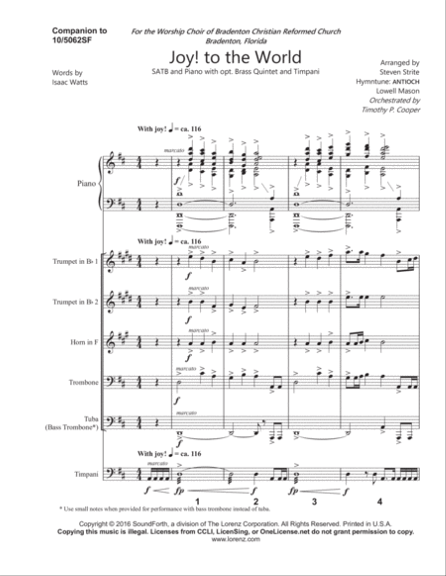 Joy! to the World - Brass and Percussion Score and Parts Choir scores gallery preview page 4