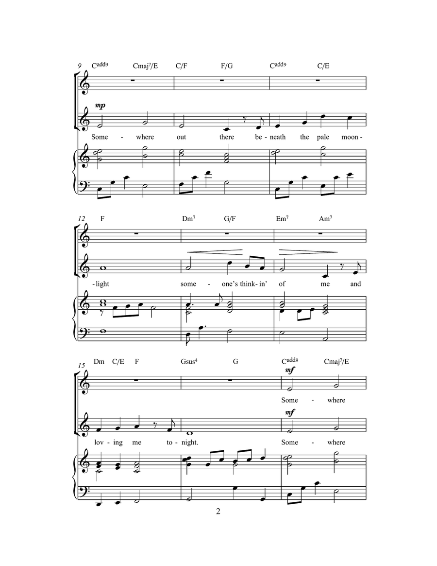 Somewhere Out There (arr. Rick Hein) 2-Part scores gallery preview page 2