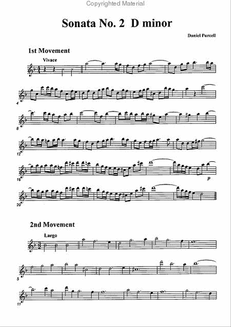 Sonata No. 2 in D minor Alto Recorder scores gallery preview page 2