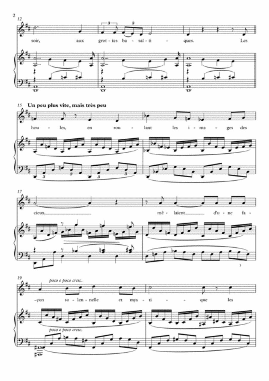 La vie antérieure (D Major) La vie antérieure (D Major) Voice scores gallery preview page 3