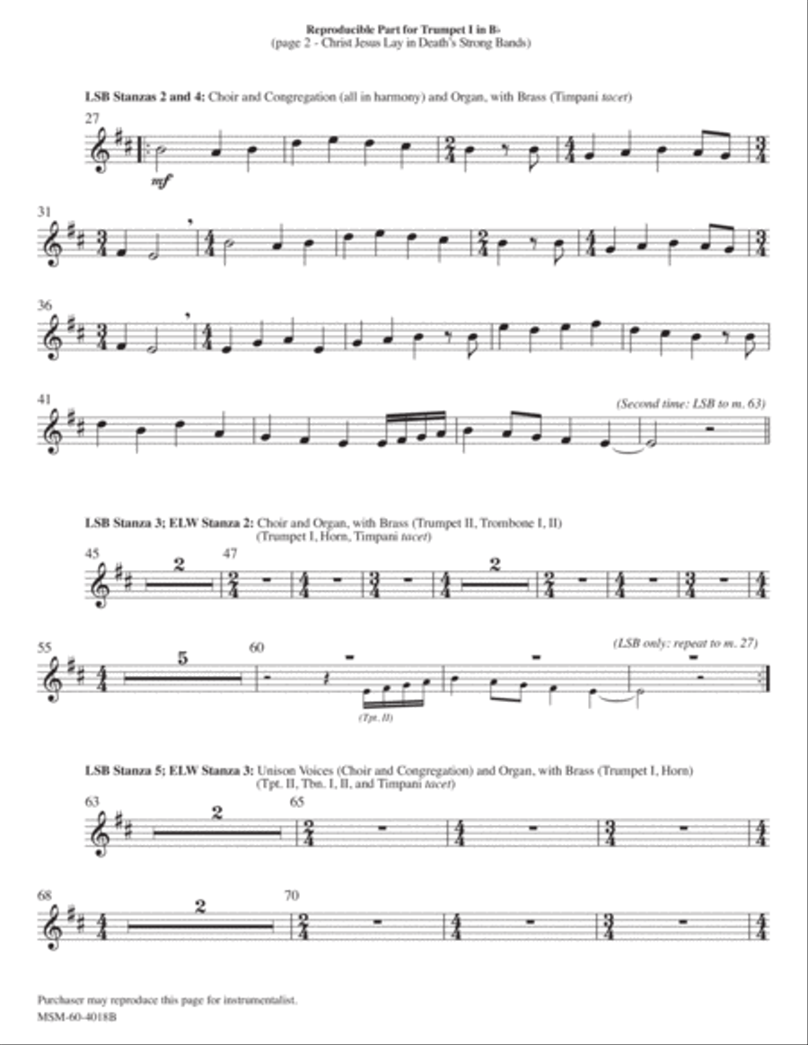 Christ Jesus Lay in Death's Strong Bands Choir scores gallery preview page 2
