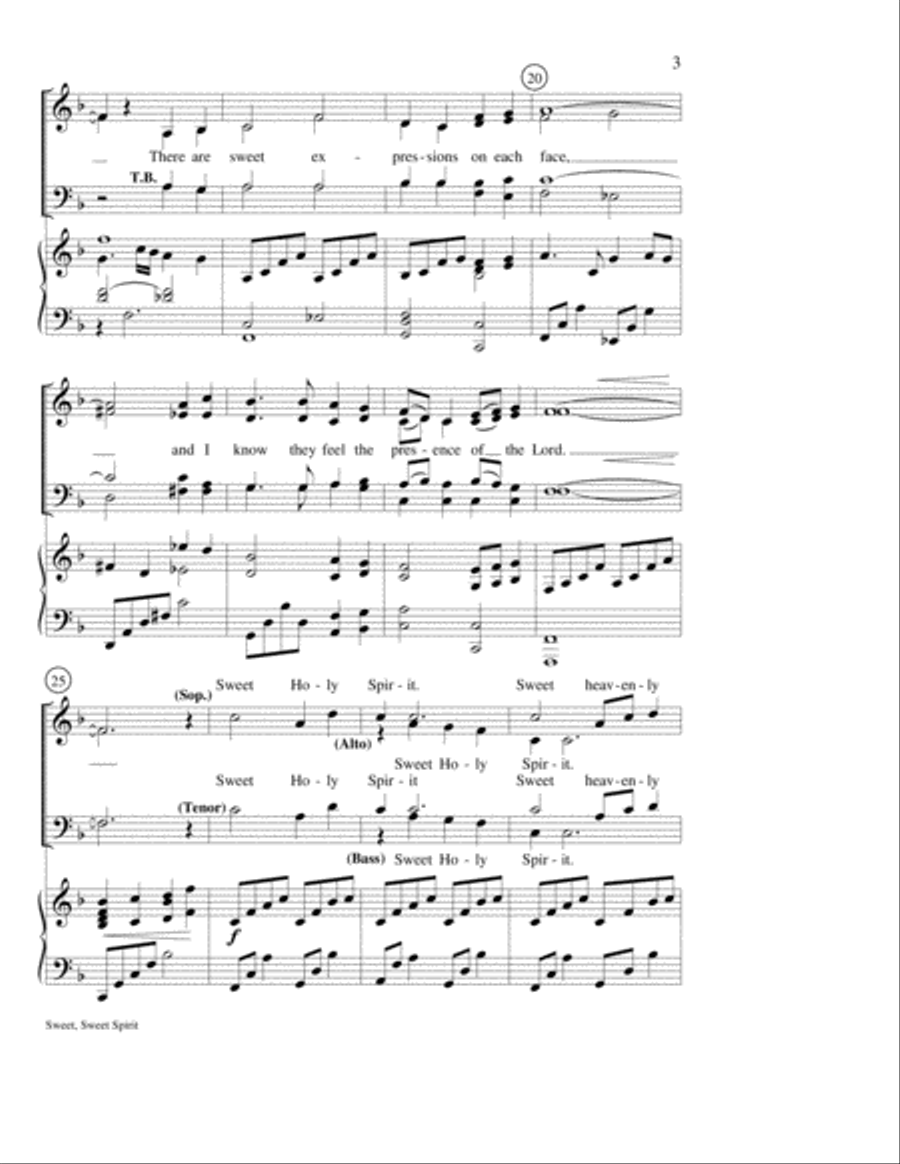 Sweet, Sweet Spirit 4-Part scores gallery preview page 3